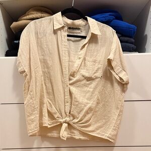 Women's Cream Button Down Shirt